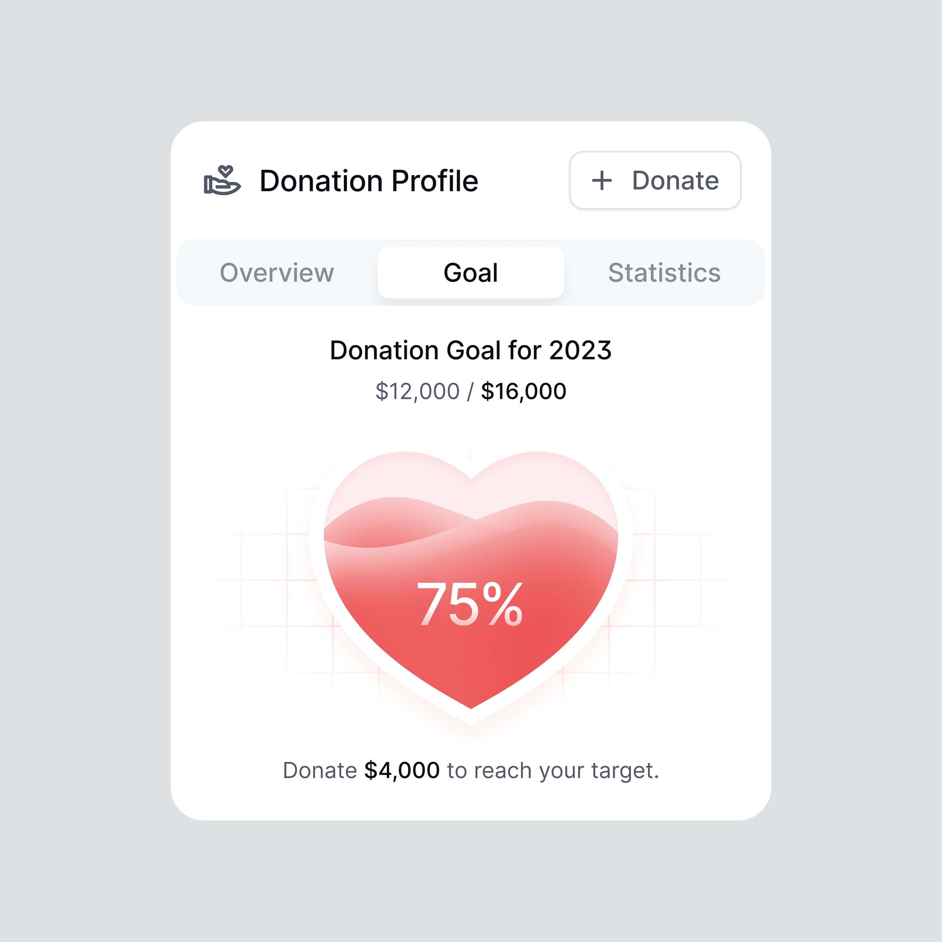 Interface de Doações